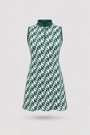 The Sleeveless Zip Golf Dress - Signature Green