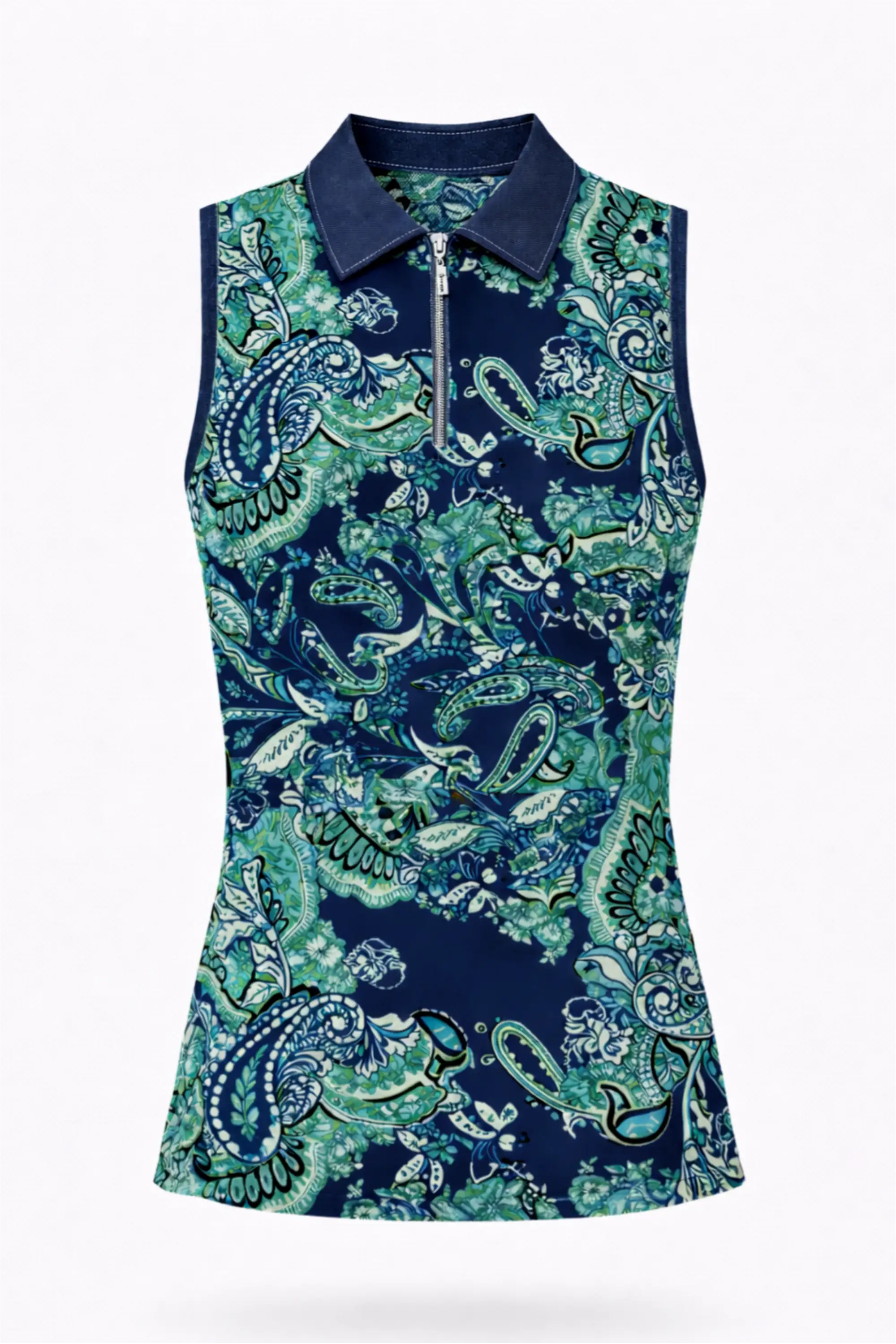 Veza Golf x Boulder Ridge 25/26 Collection Sleeveless Polo - Paisley