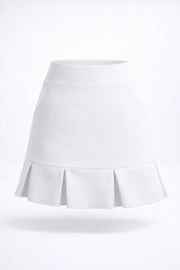 Women’s Pleated Hem Pocket UPF 50+ Skort 19" - White