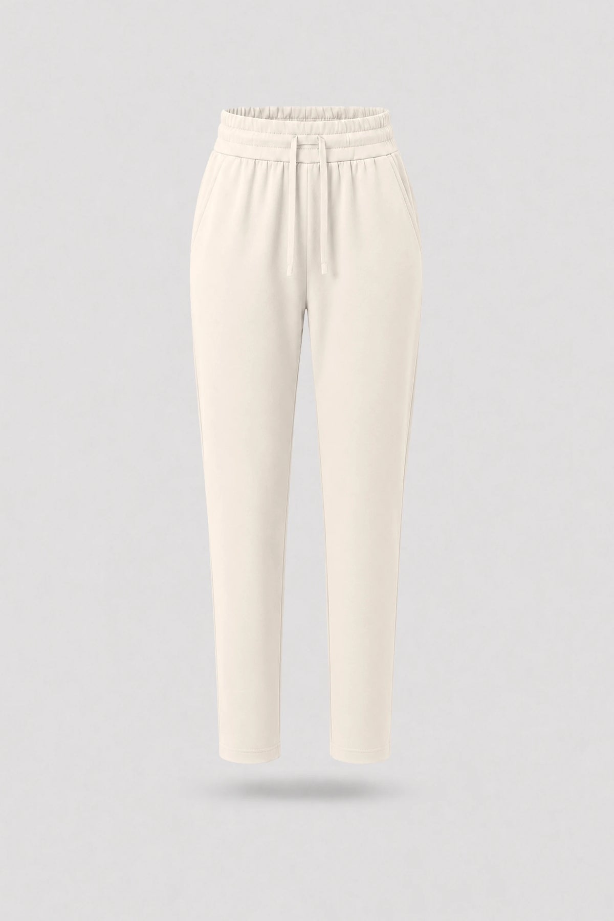 Drawstring Straight-Leg Pants - Soft Ivory