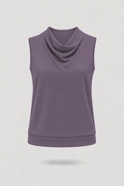 Cowl Neck Sleeveless Top - Dusty Mauve