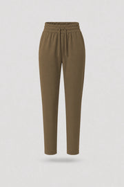 Drawstring Straight-Leg Pants - Toffee Brown