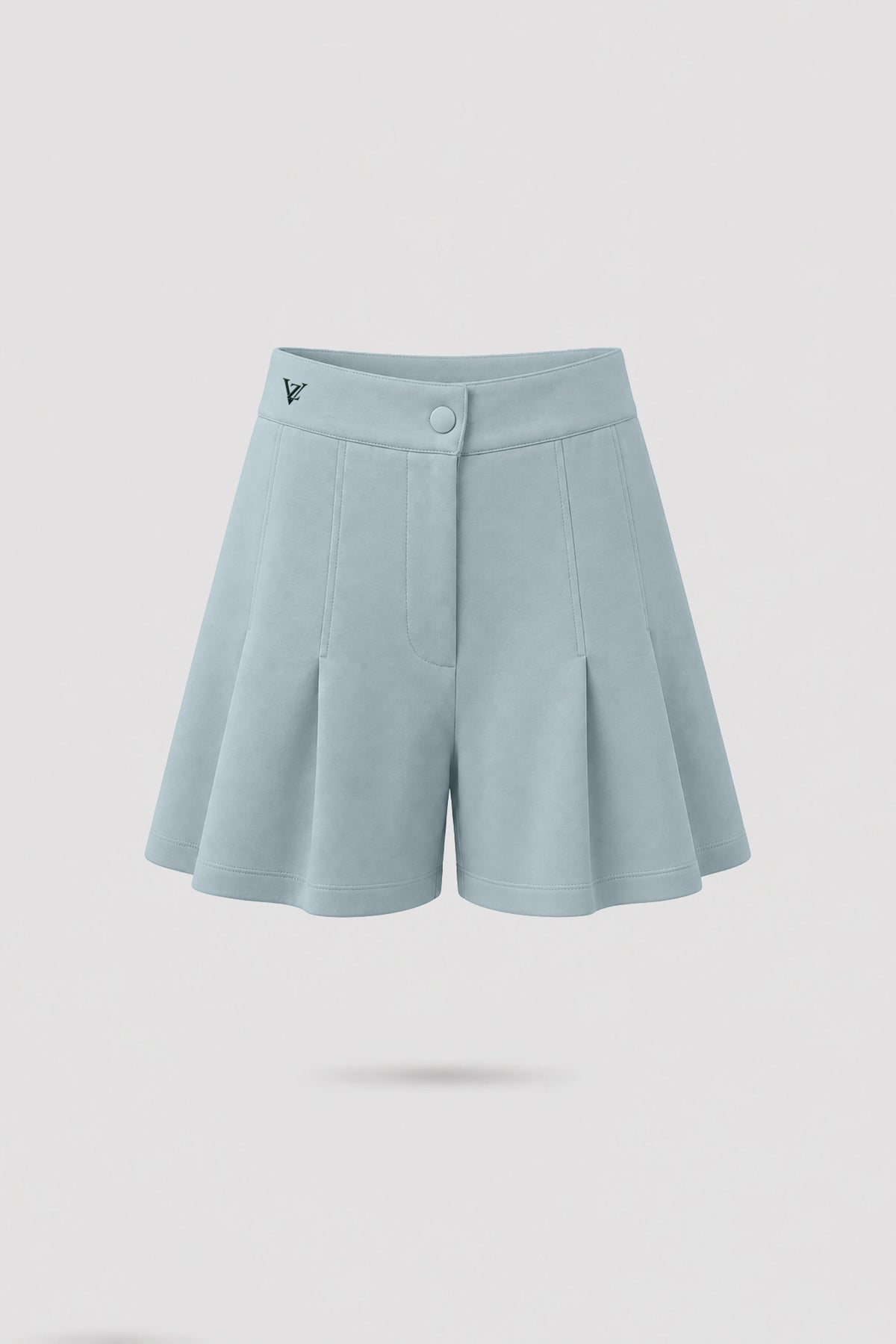 Pleated Tailored Shorts - Misty Blue