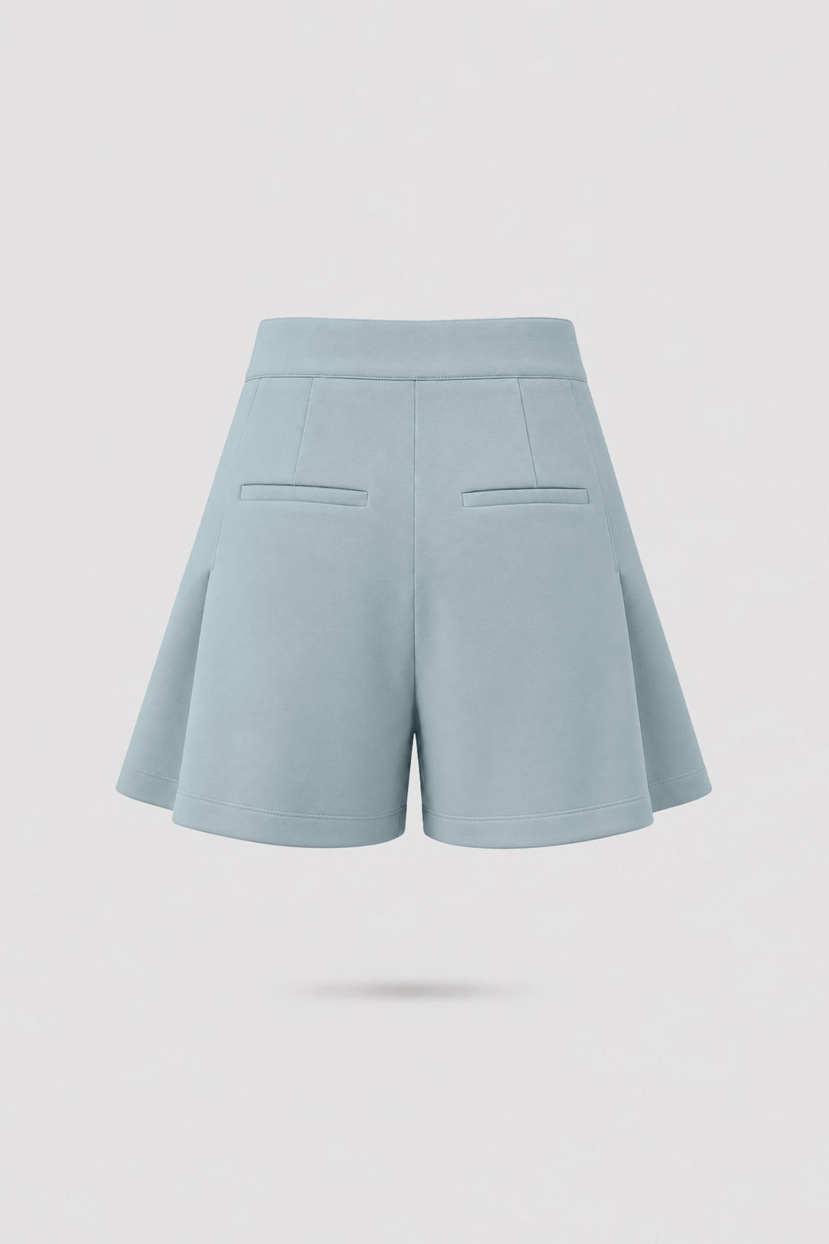 Pleated Tailored Shorts - Misty Blue