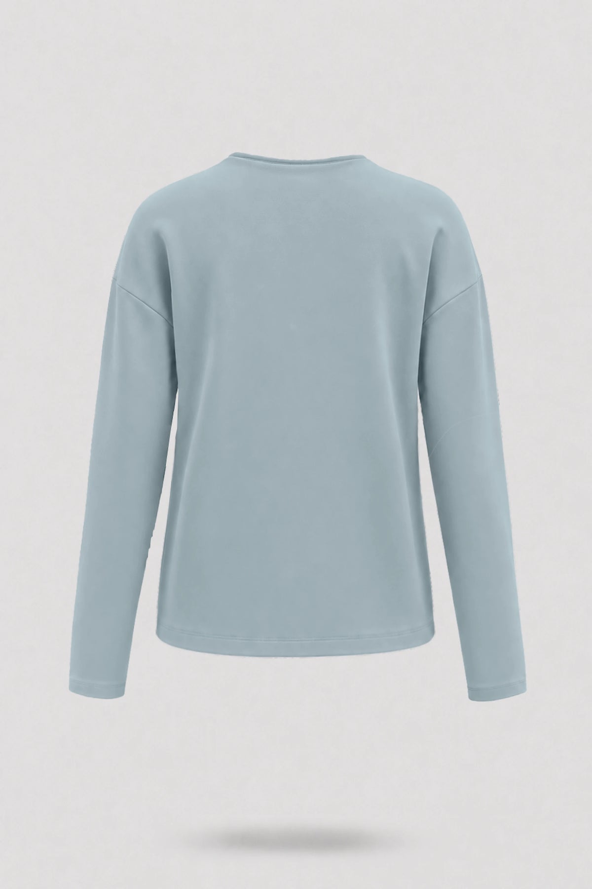 Cowl Neck Long Sleeve Top - Misty Blue