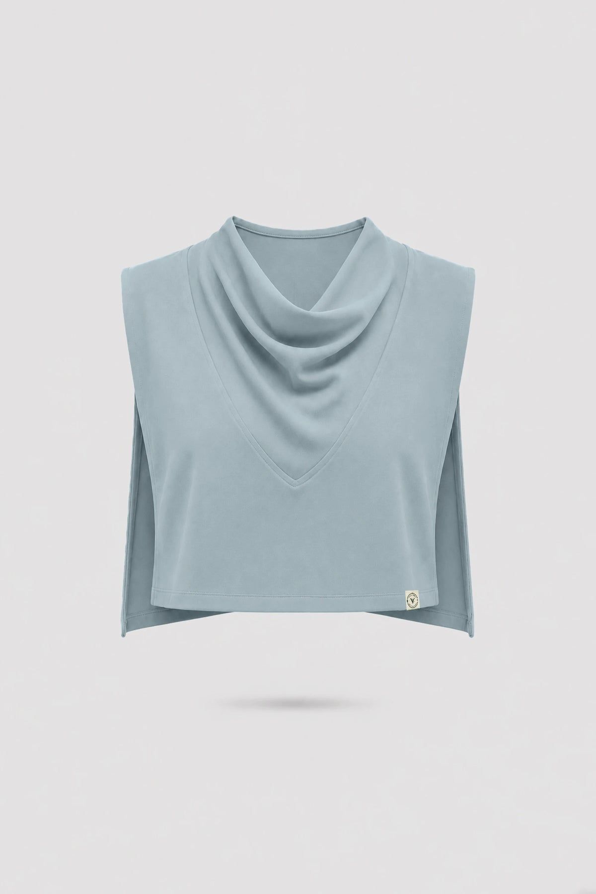 Cowl Neck Layering Top - Misty Blue