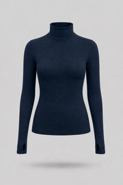 Luxe Stretch Turtleneck - Midnight Navy