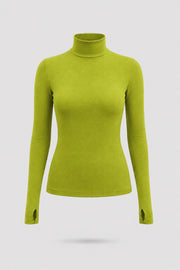 Luxe Stretch Turtleneck - Olive Green