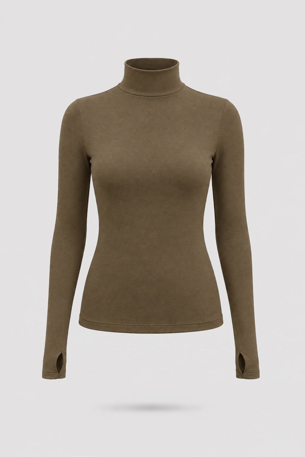Luxe Stretch Turtleneck - Cocoa Brown