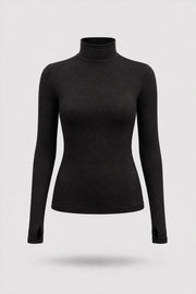 Luxe Stretch Turtleneck - Midnight Black