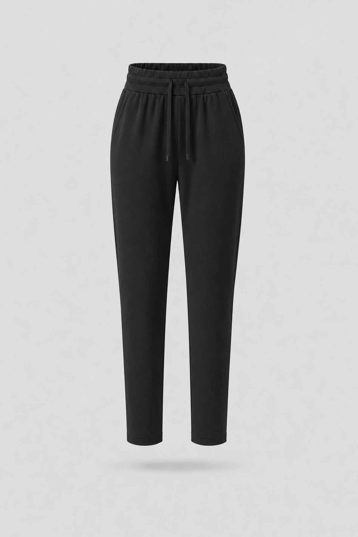 Drawstring Straight-Leg Pants - Midnight Black