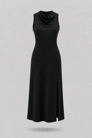 Cowl Neck Maxi Dress - Midnight Black