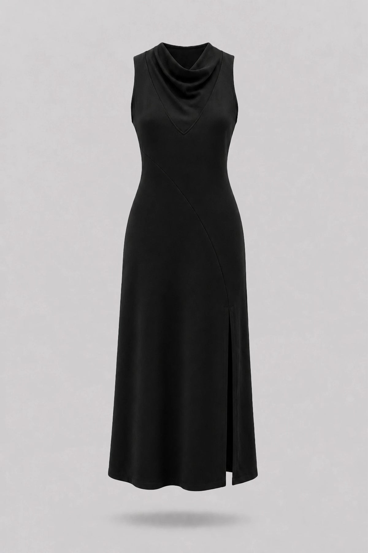 Cowl Neck Maxi Dress - Midnight Black