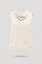 Cowl Neck Sleeveless Top - Soft Ivory