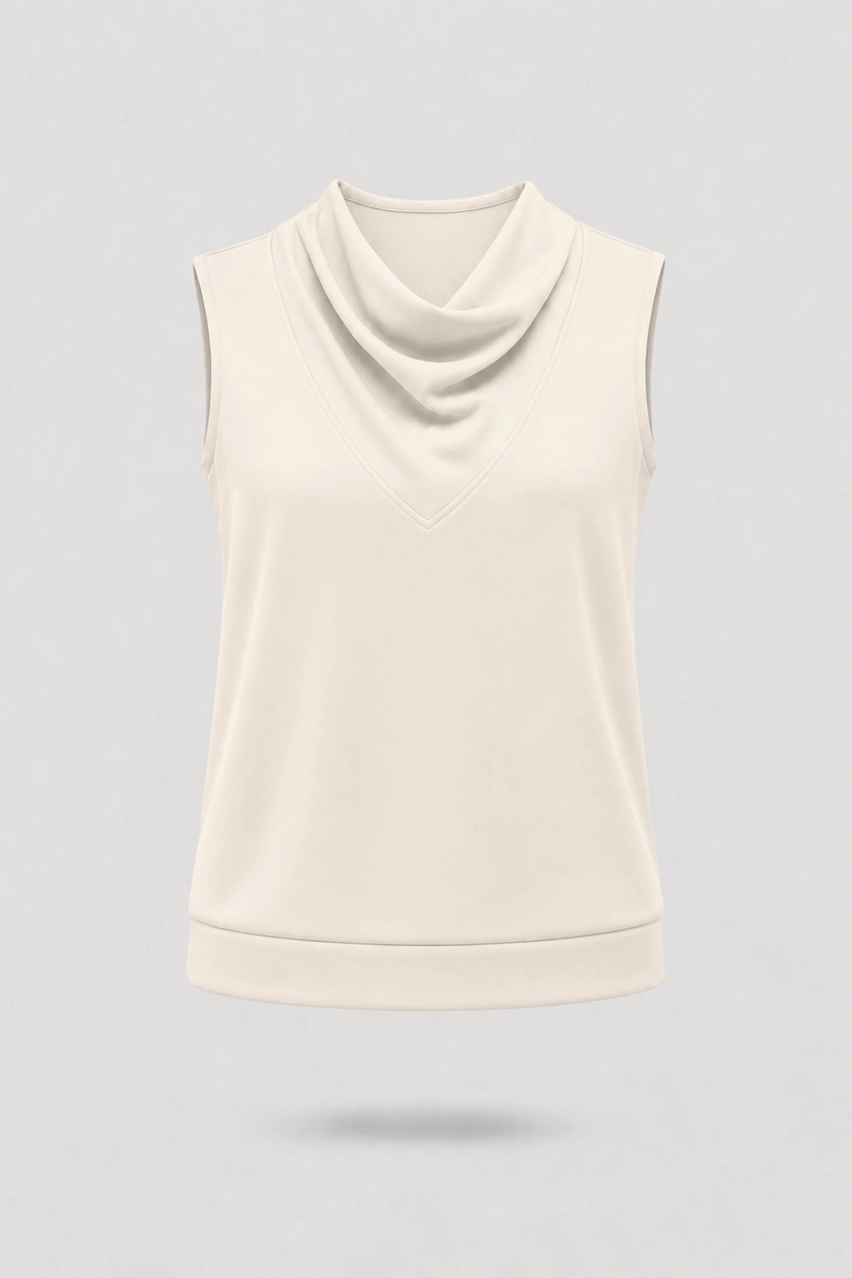 Cowl Neck Sleeveless Top - Soft Ivory