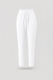 Drawstring Straight-Leg Pants - Cloud White