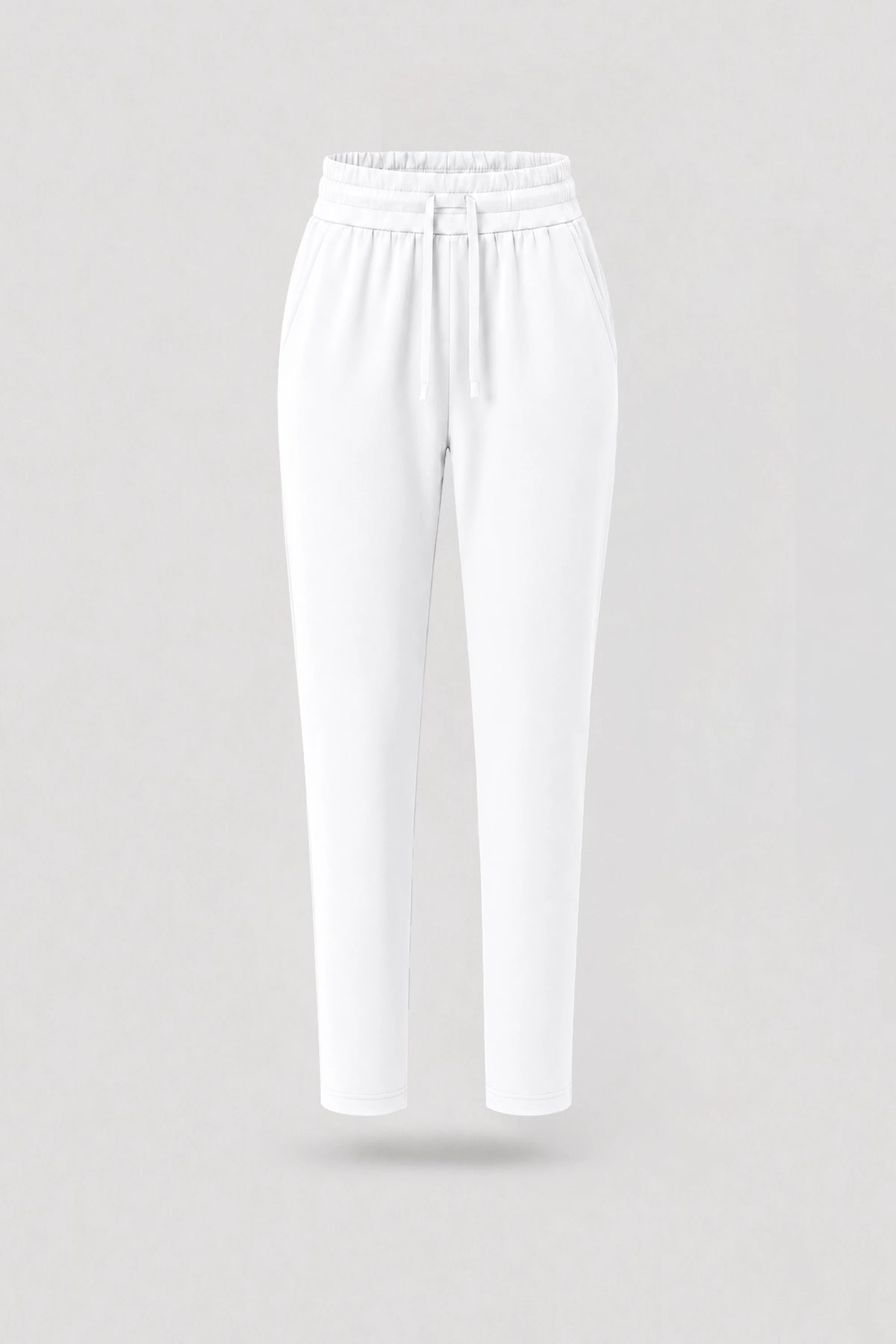Drawstring Straight-Leg Pants - Cloud White