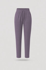 Drawstring Straight-Leg Pants - Dusty Mauve