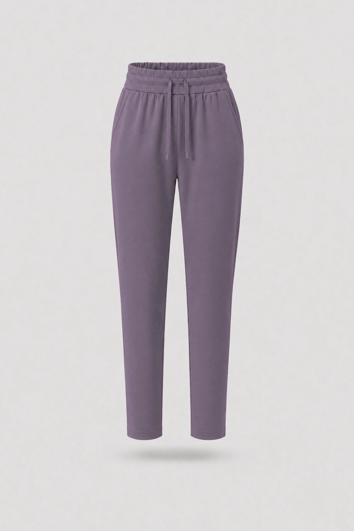Drawstring Straight-Leg Pants - Dusty Mauve