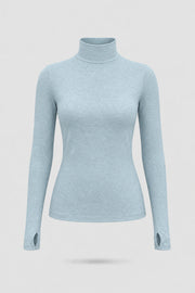 Luxe Stretch Turtleneck - Ice Blue