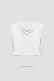 Cowl Neck Layering Top - Cloud White