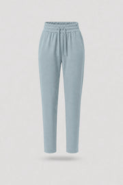 Drawstring Straight-Leg Pants - Misty Blue