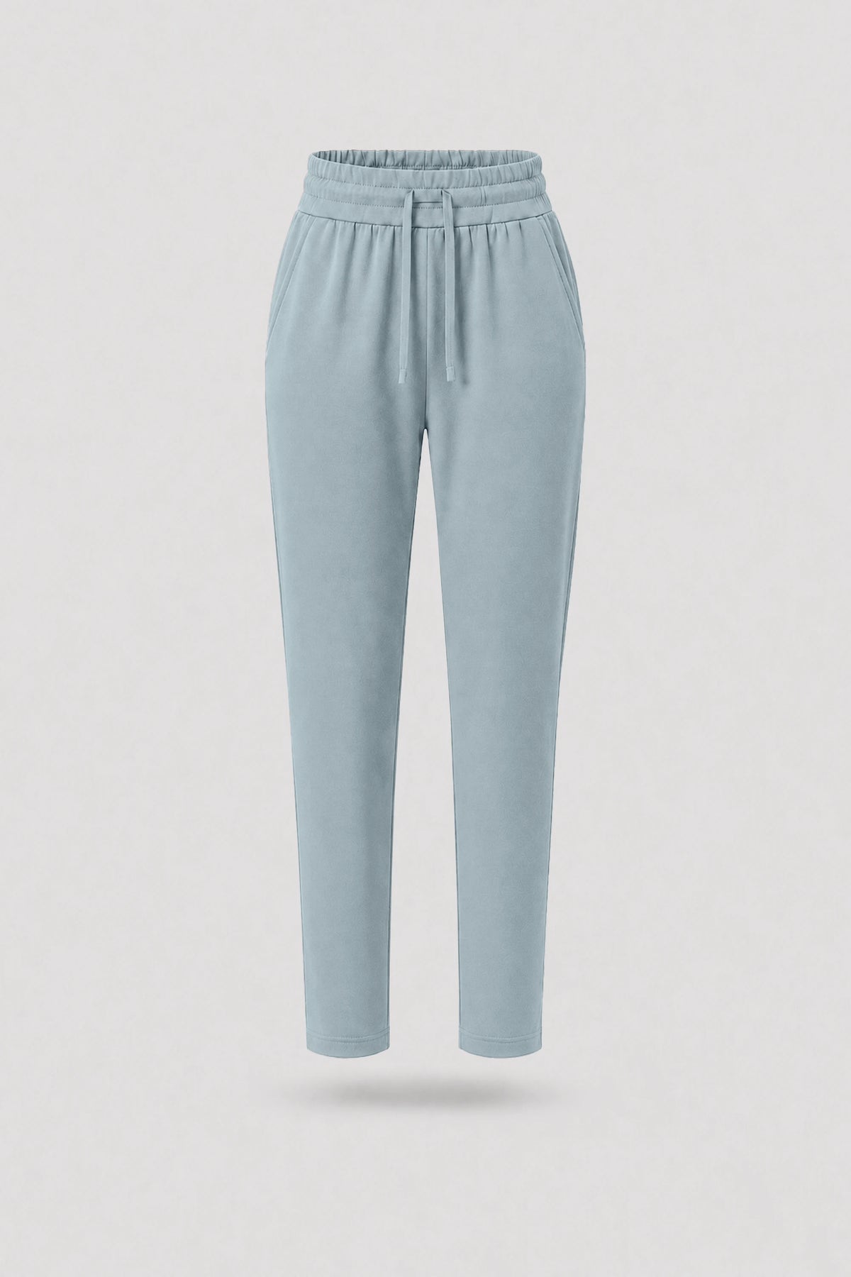 Drawstring Straight-Leg Pants - Misty Blue