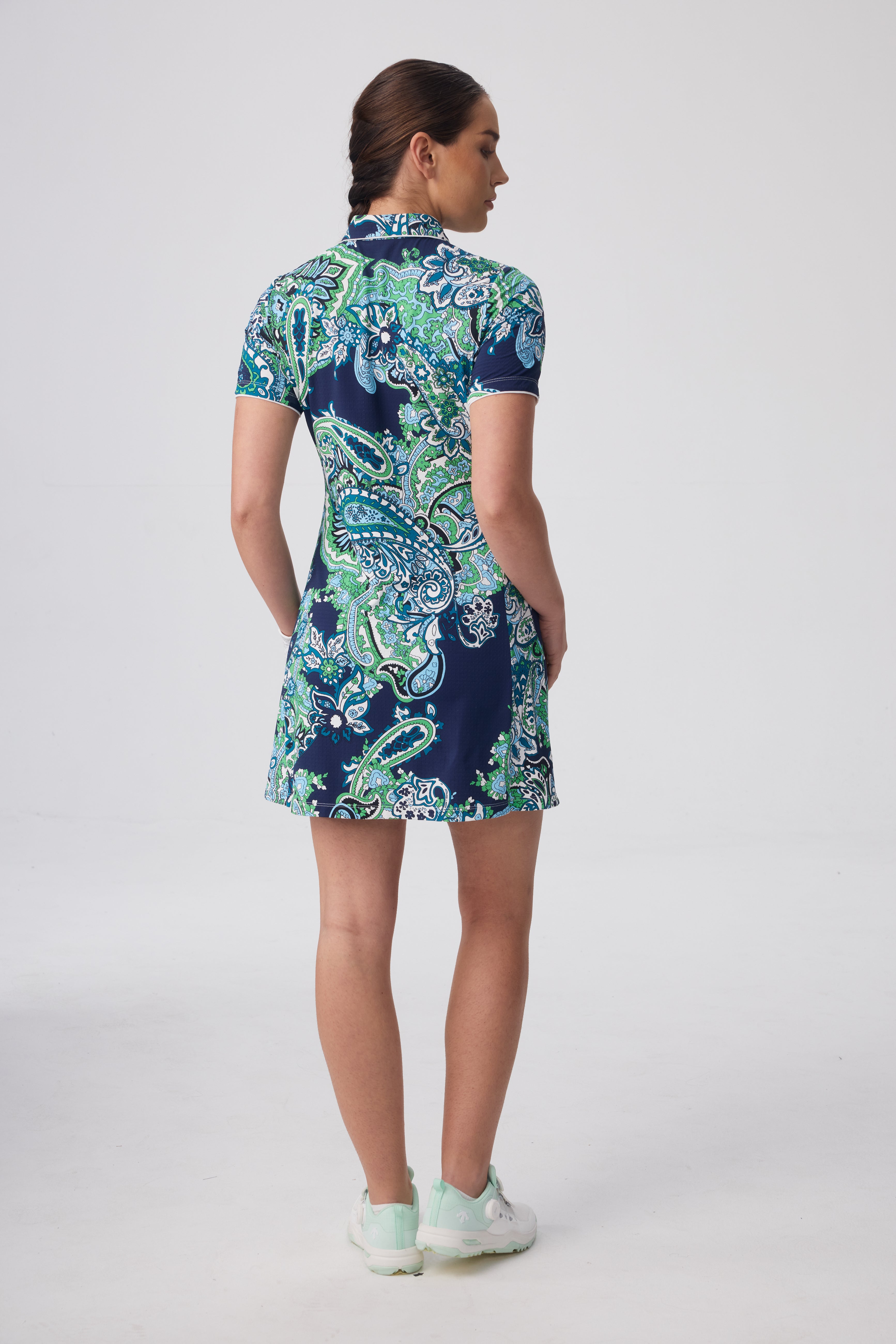 Veza Golf x Boulder Ridge 25/26 Collection Short Sleeve Dress - Paisley