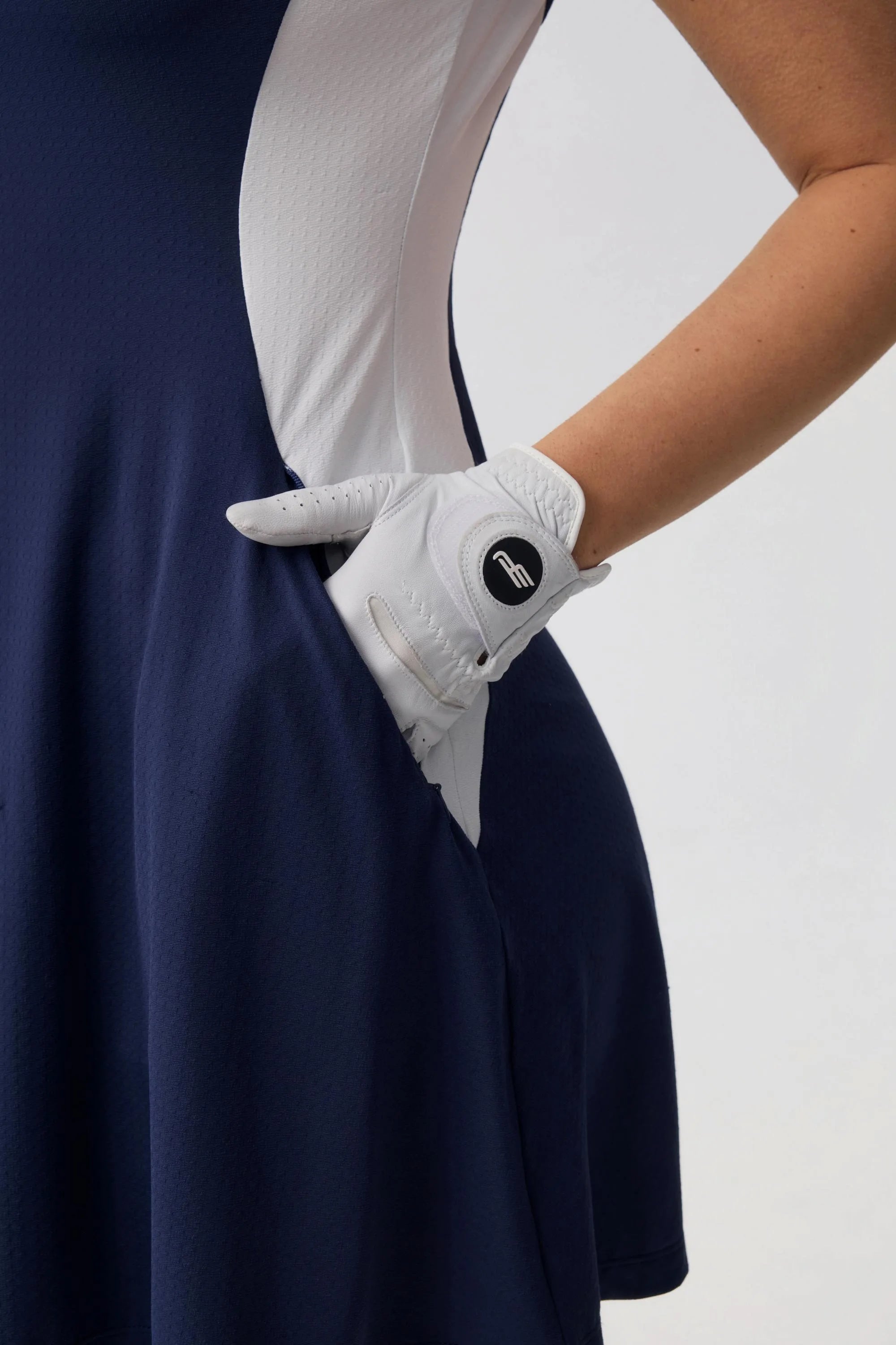 The Contour Zip Polo Golf Dress - Navy
