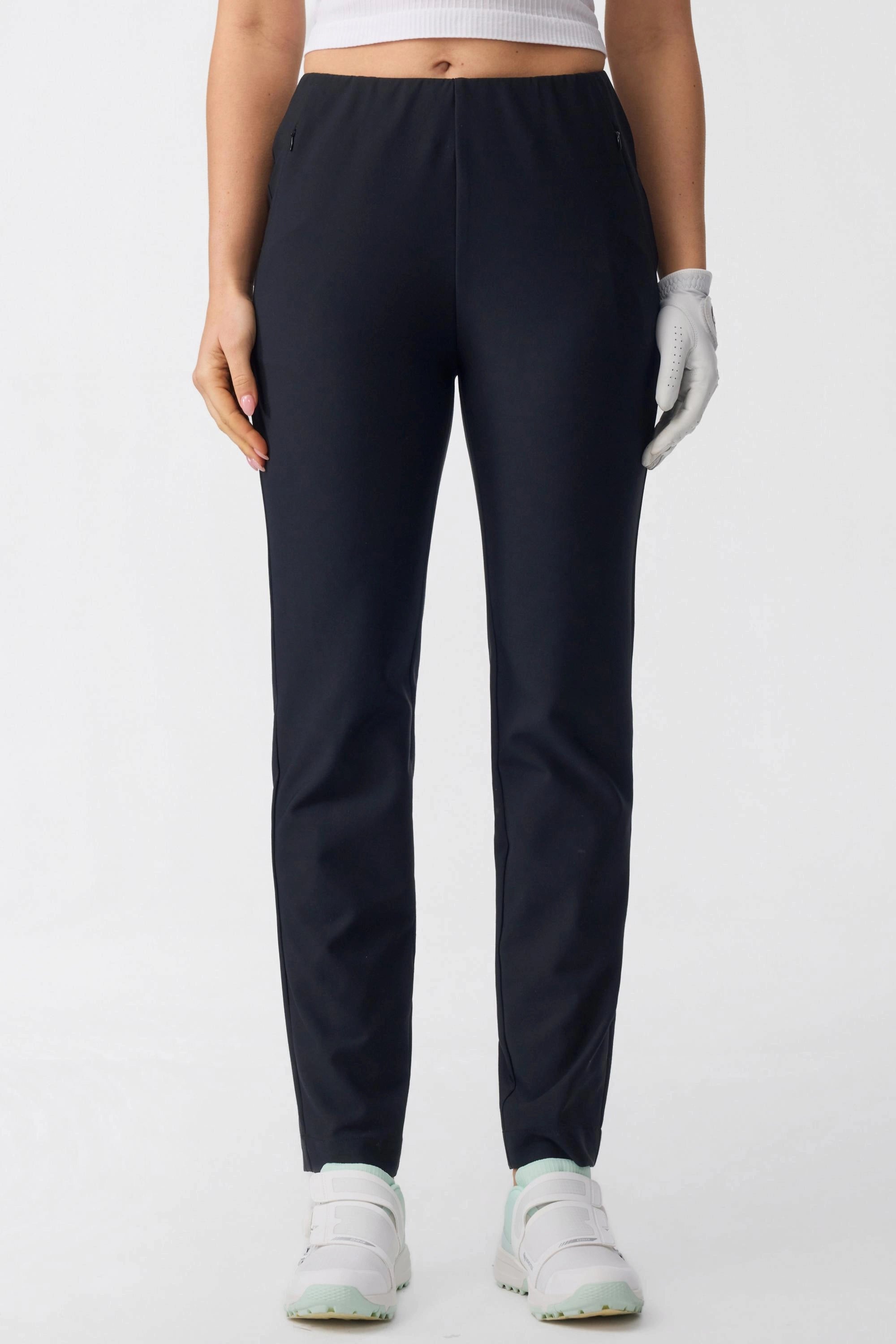 Women’s Zip-Pocket Stretch Pants - Onyx Black