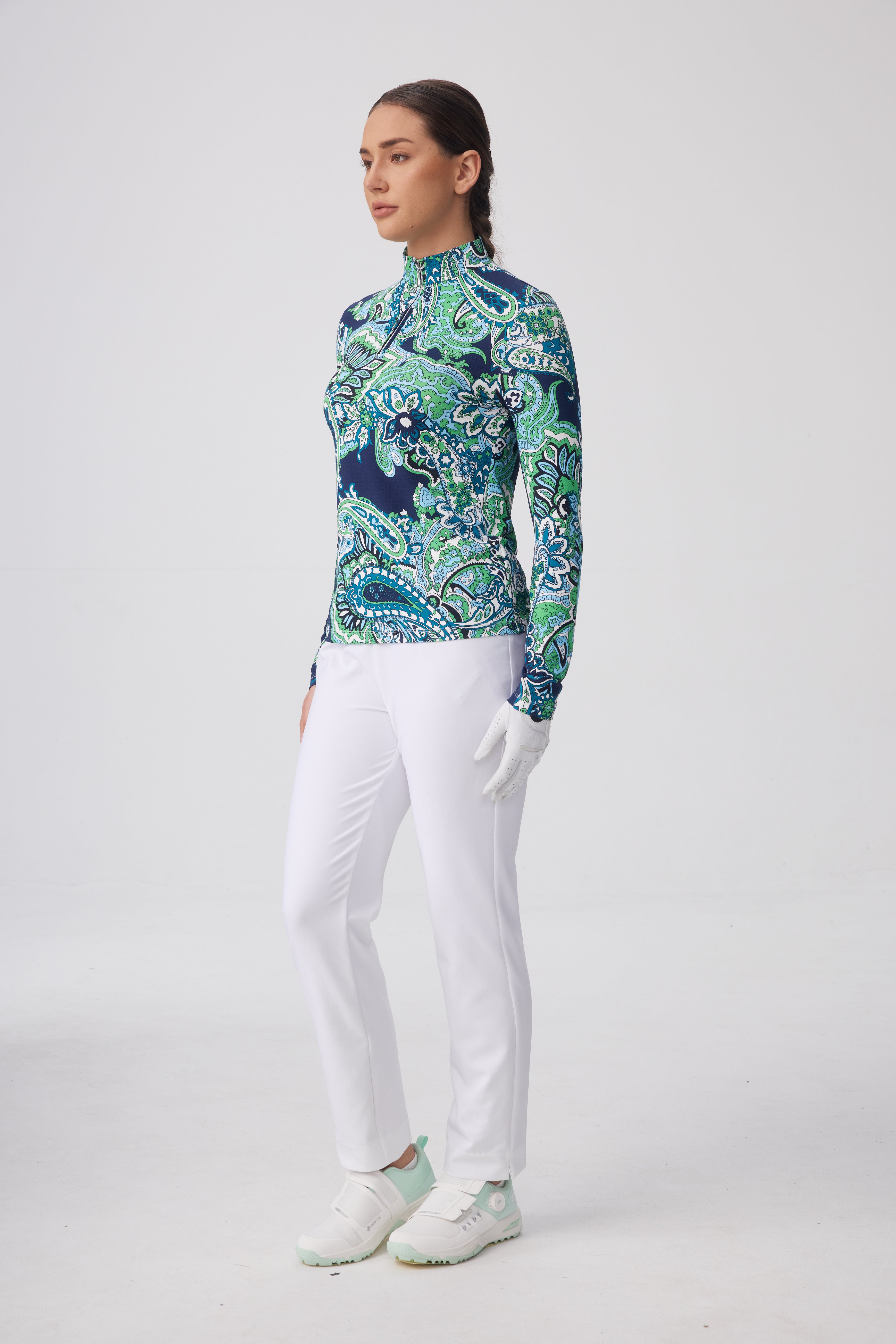 Veza Golf x Boulder Ridge 25/26 Collection Long Sleeve Top 1/4 Zip - Paisley