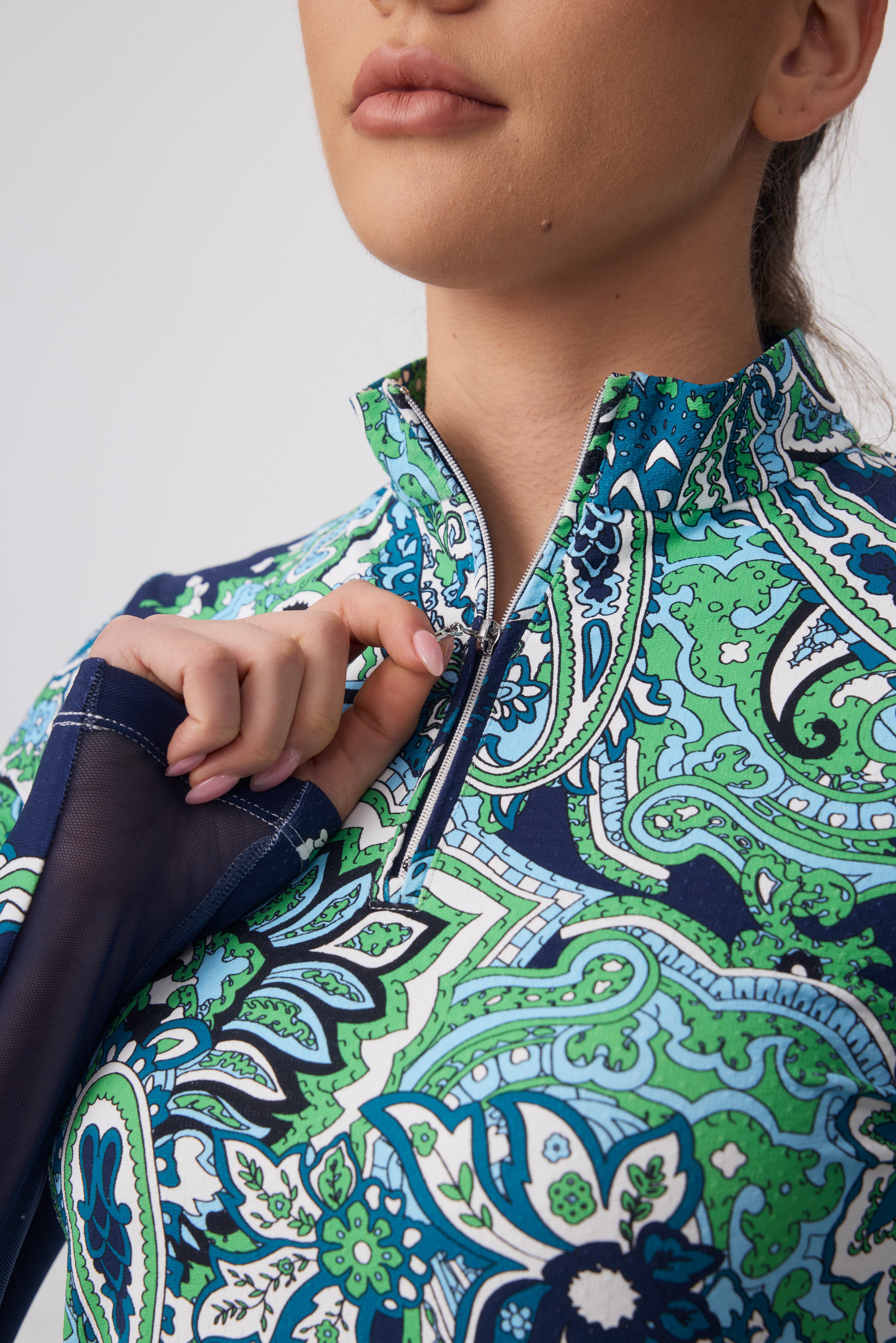 Veza Golf x Boulder Ridge 25/26 Collection Long Sleeve Top 1/4 Zip - Paisley