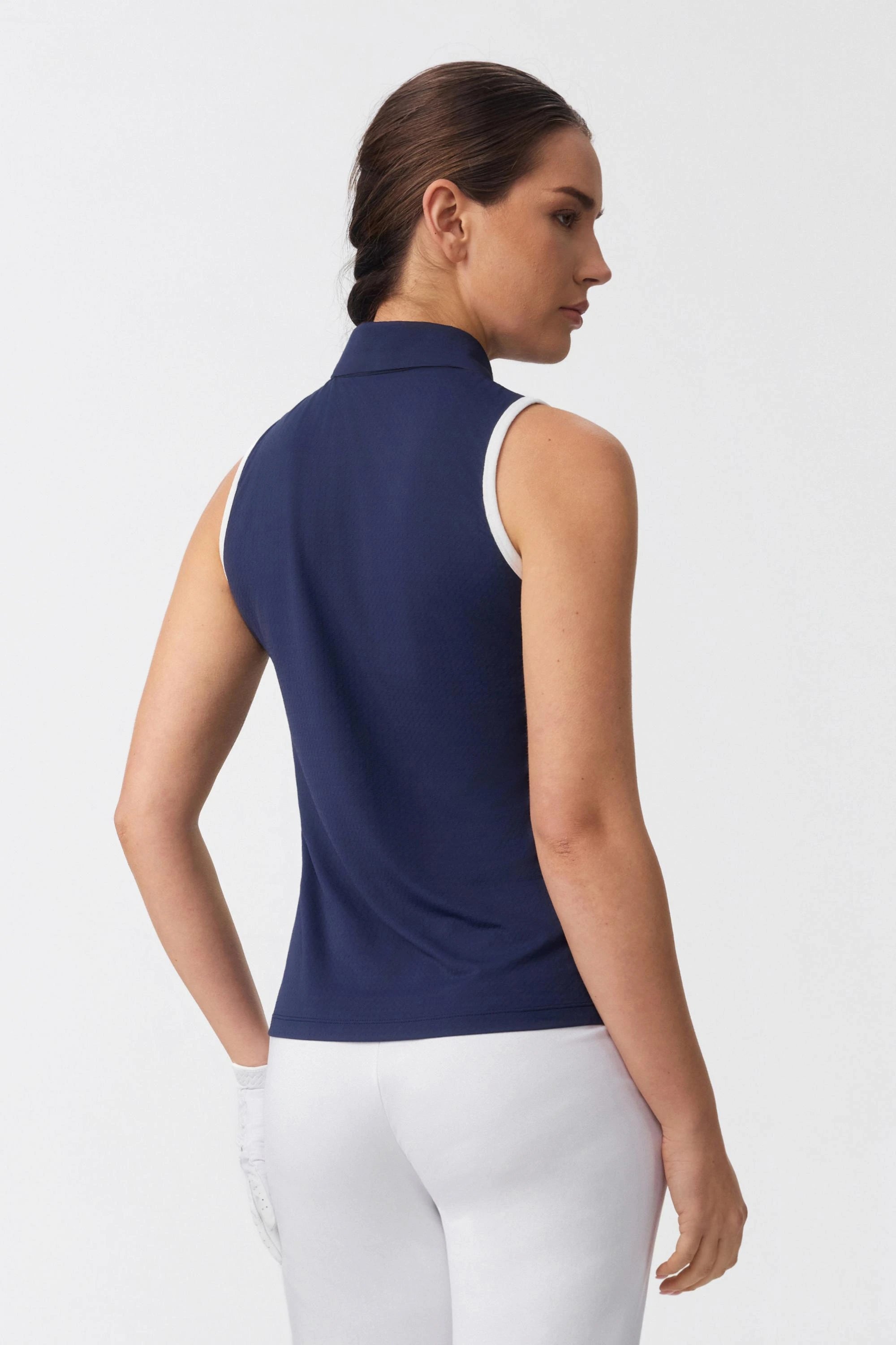 The Zip-Front Performance Polo - Midnight Navy