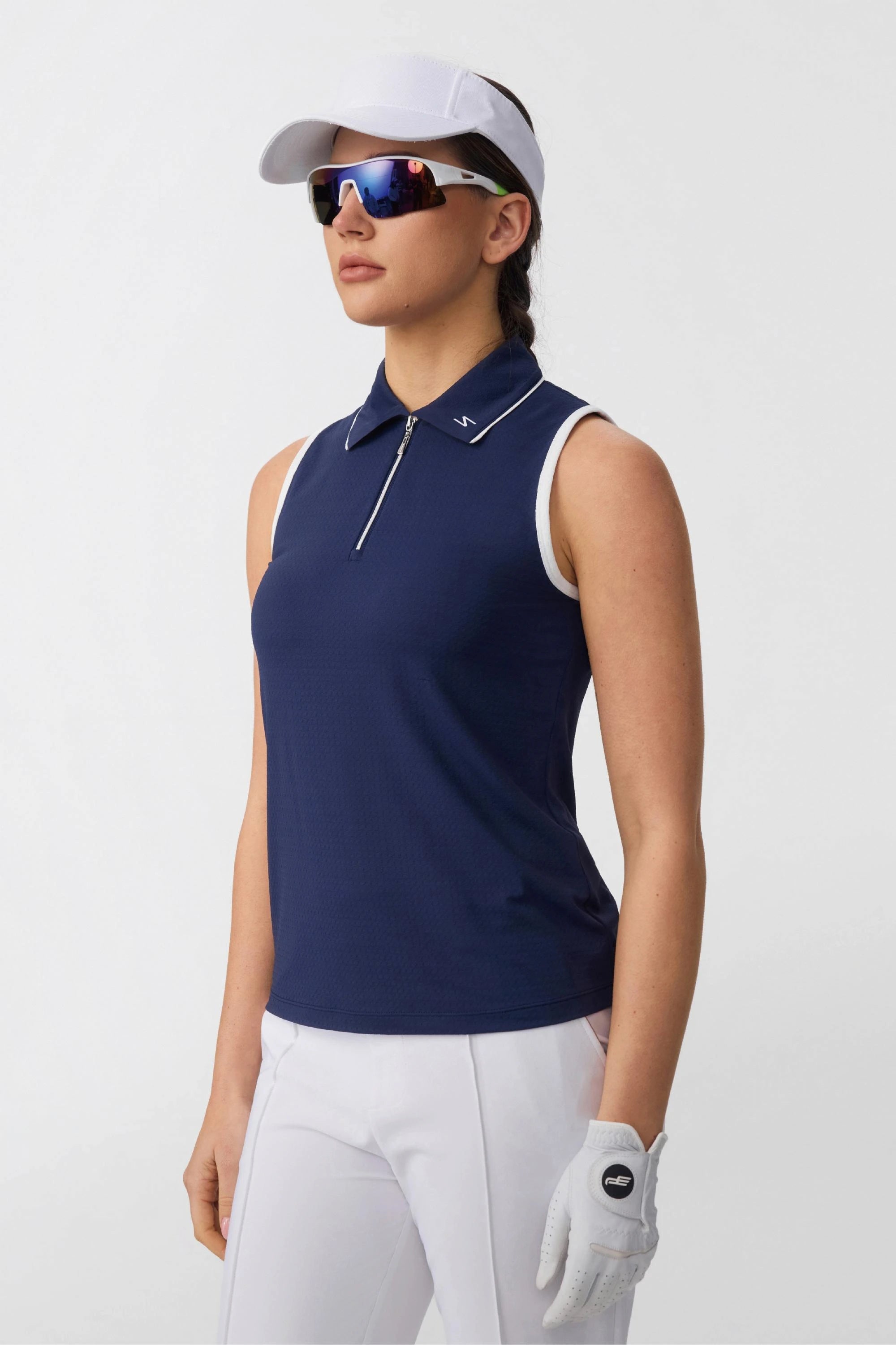 The Zip-Front Performance Polo - Midnight Navy