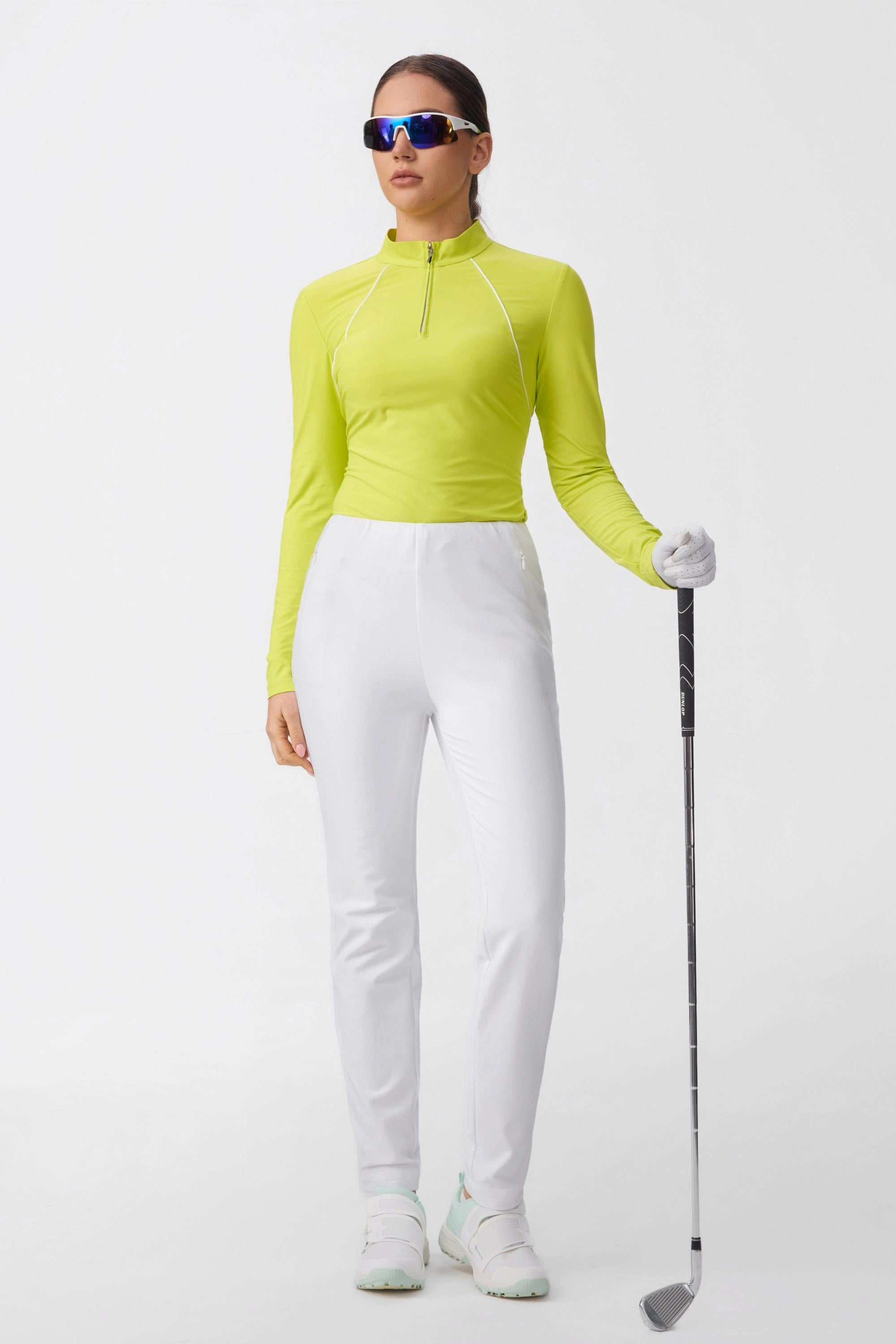 Women’s Piped Quarter-Zip Performance UPF 50+ Top - Citron