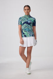 Veza Golf x Boulder Ridge 25/26 Collection Stand Collar Short Sleeve Top 1/4 Zip - Paisley