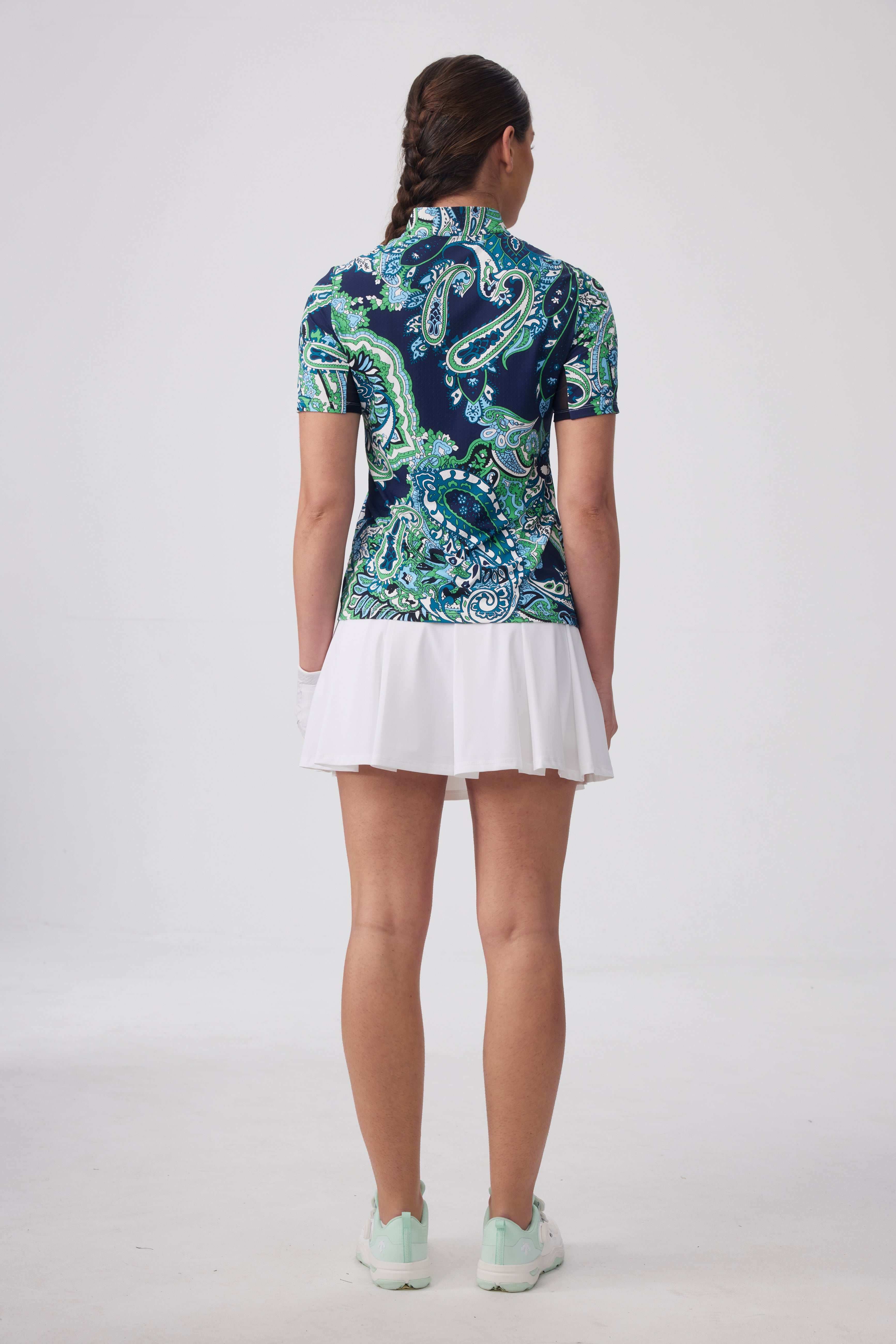 Veza Golf x Boulder Ridge 25/26 Collection Stand Collar Short Sleeve Top 1/4 Zip - Paisley