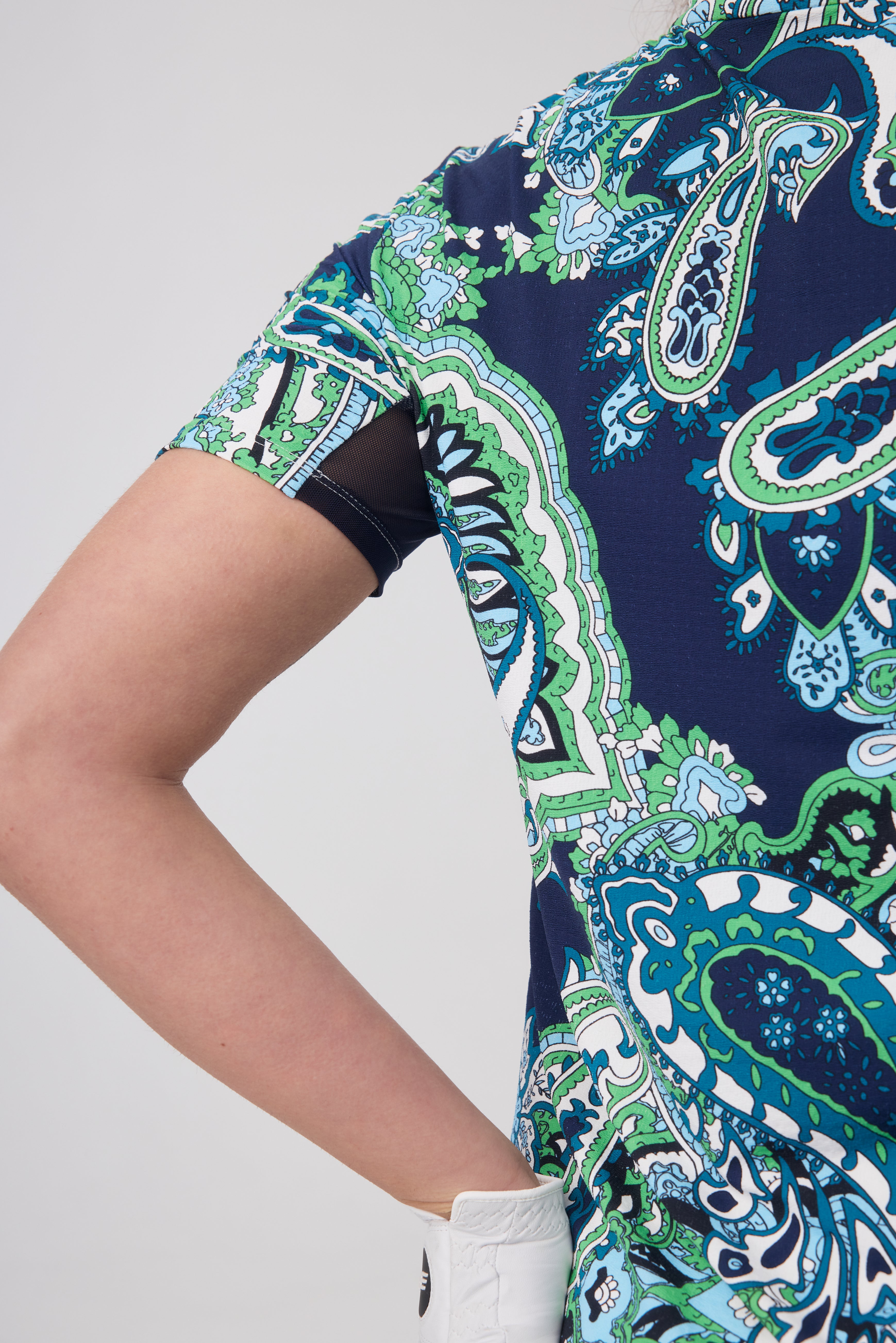 Veza Golf x Boulder Ridge 25/26 Collection Stand Collar Short Sleeve Top 1/4 Zip - Paisley