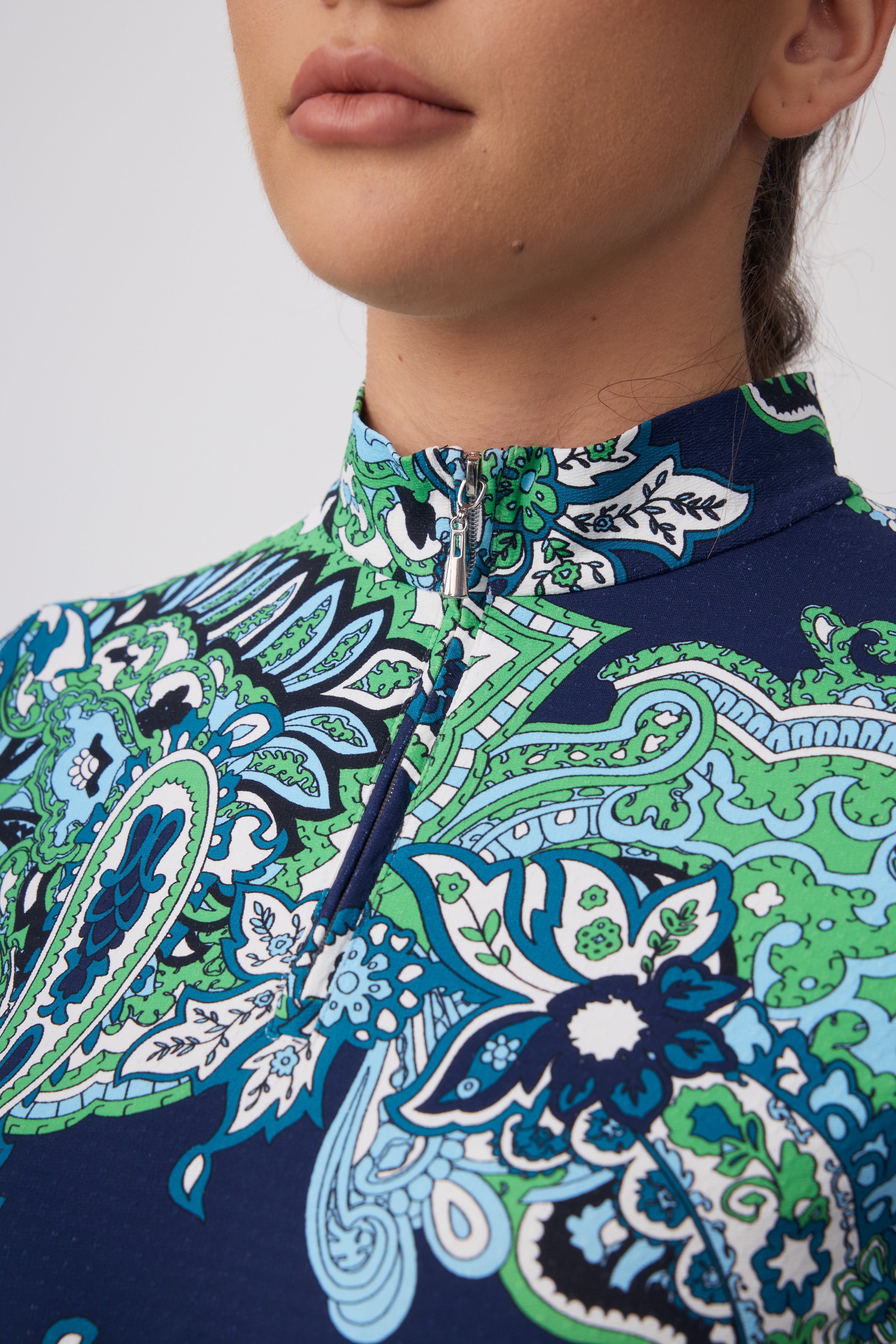 Veza Golf x Boulder Ridge 25/26 Collection Stand Collar Short Sleeve Top 1/4 Zip - Paisley