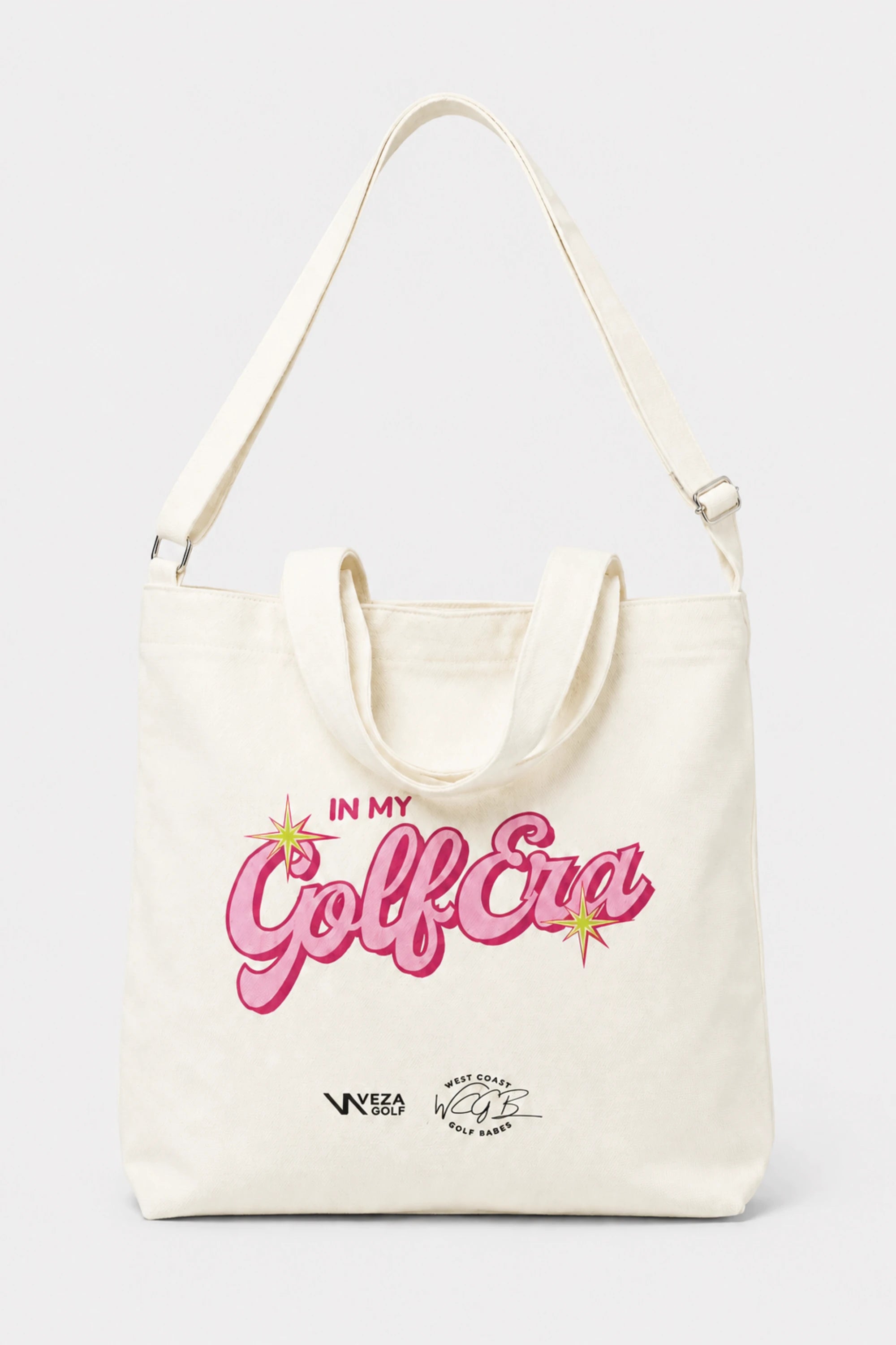 VEZA Golf x West Coast Golf Babes canvas tote bag with In My Golf Era graphic design