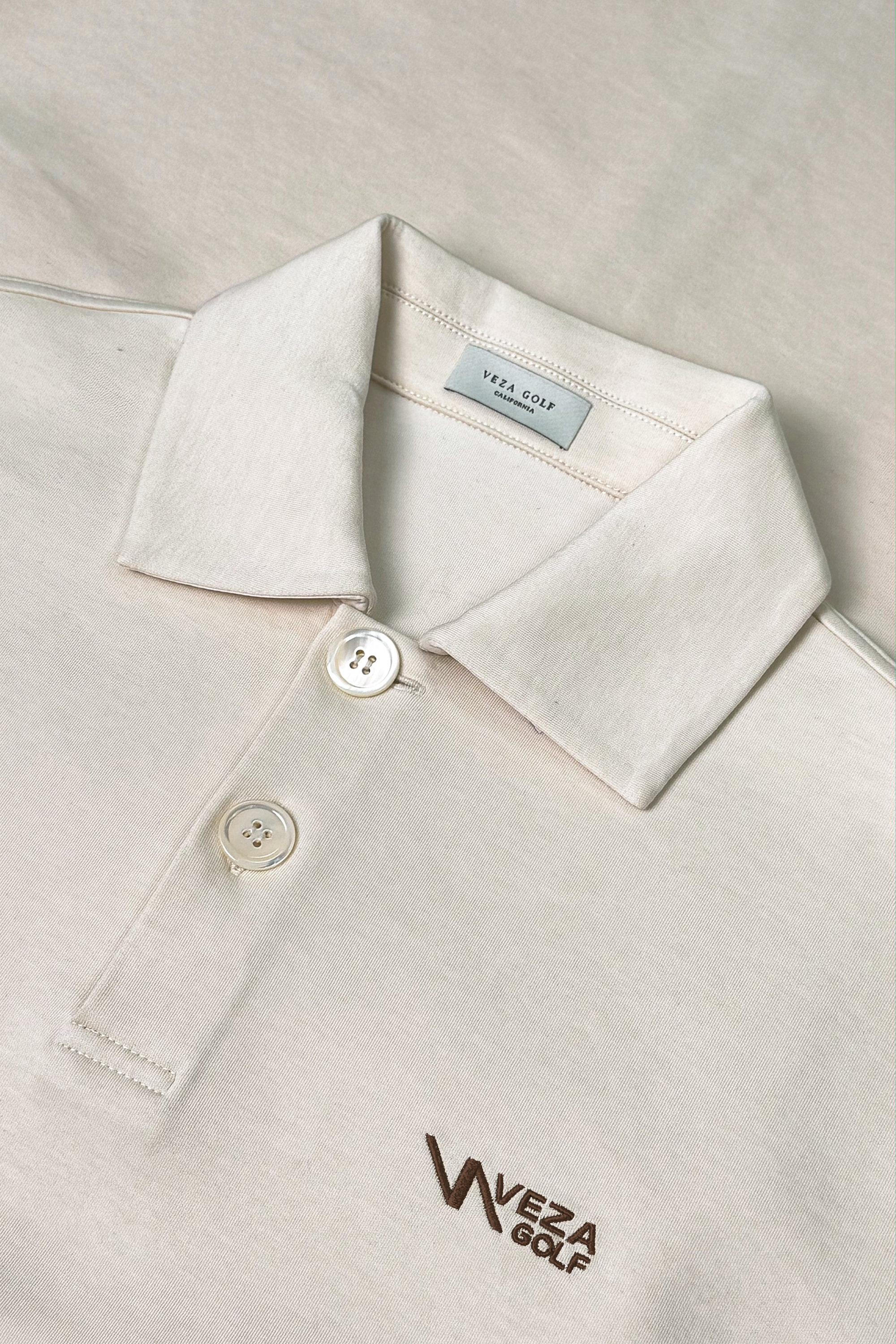 The Sculpt Knit Polo Sweatshirt - Ivory