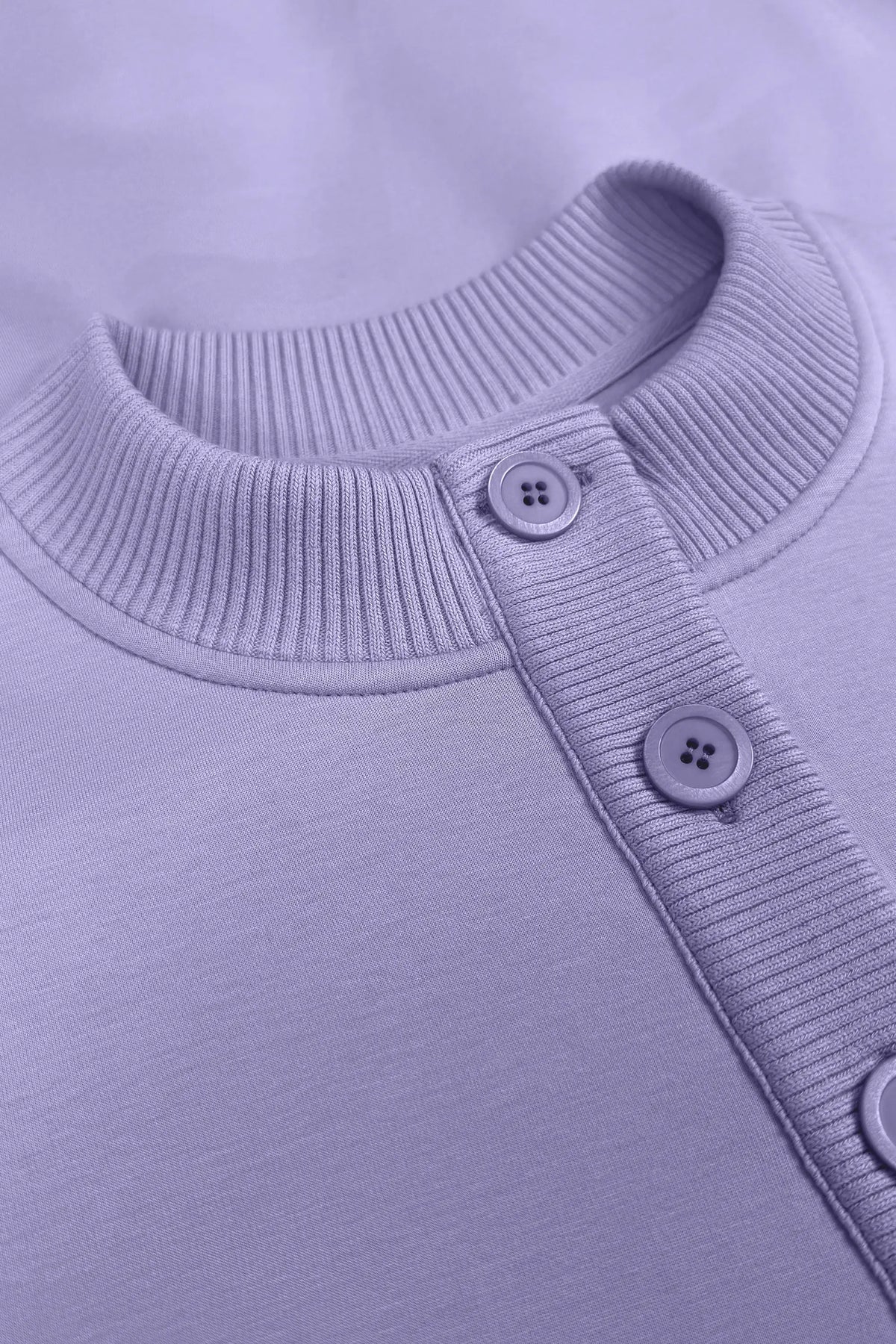 Mock Neck Henley Sweatshirt - Lavender