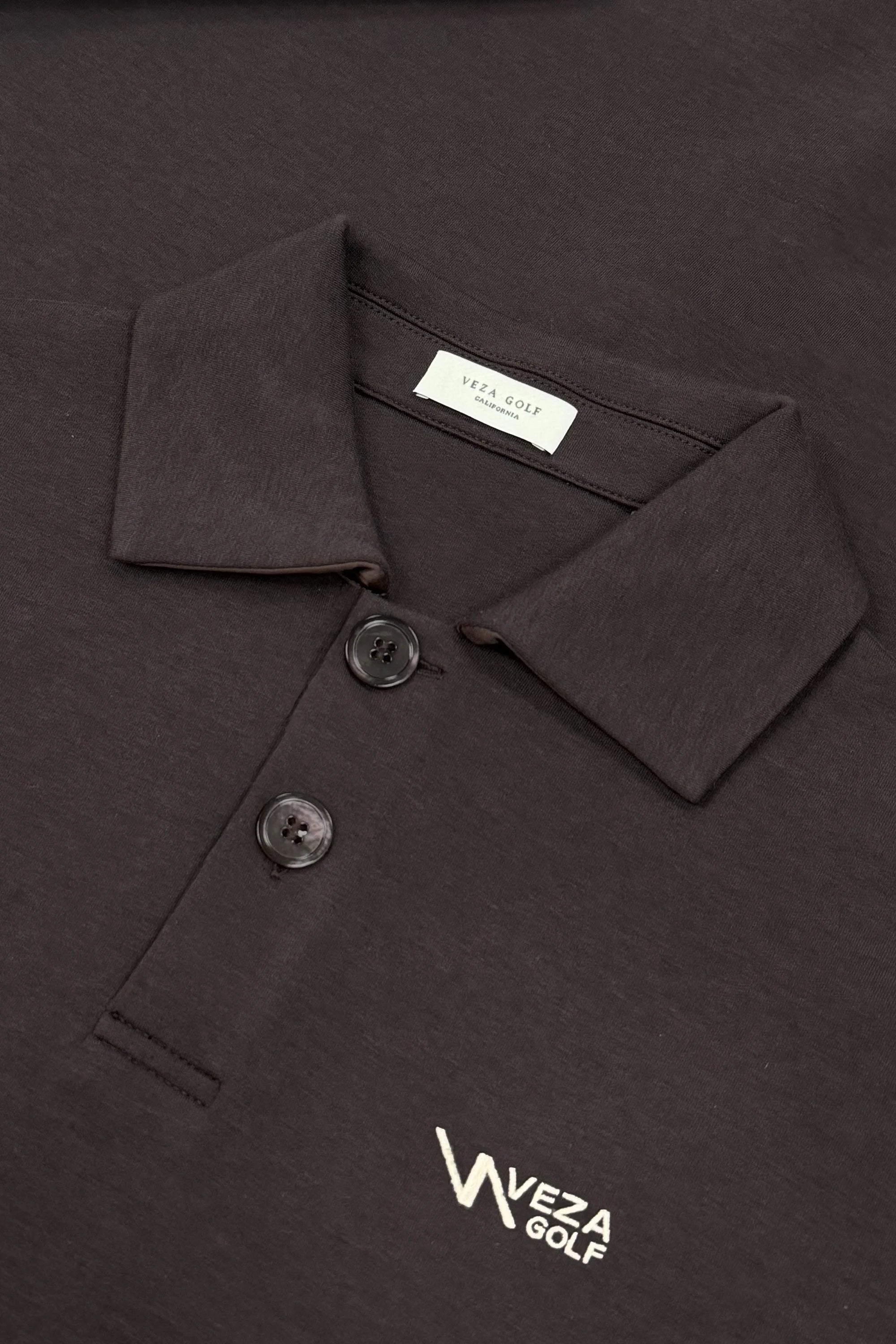 The Sculpt Knit Polo Sweatshirt - Coffee