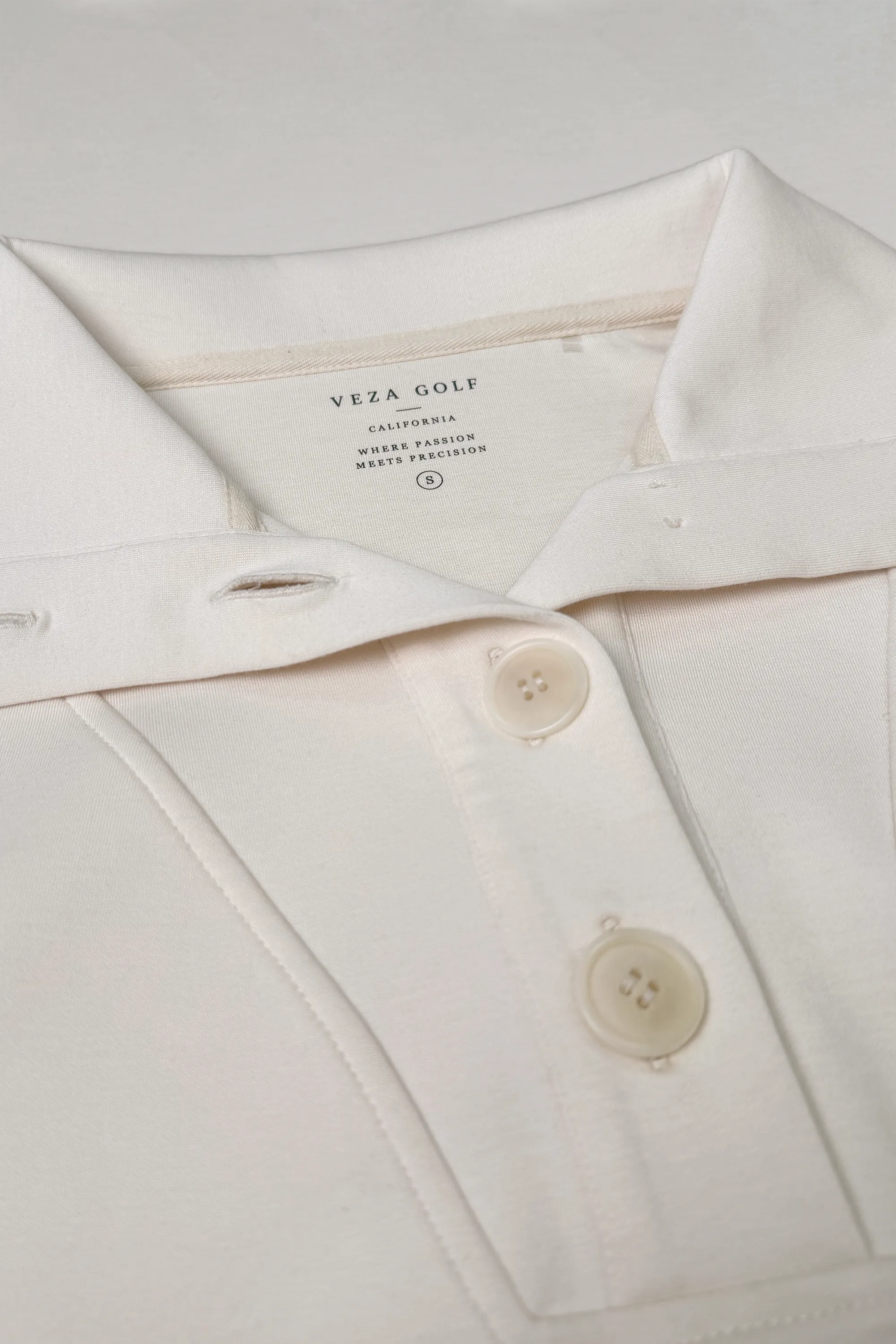 Mock Neck Polo Top - Ivory
