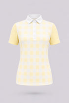The Sculpt Golf Polo - Yellow Gingham