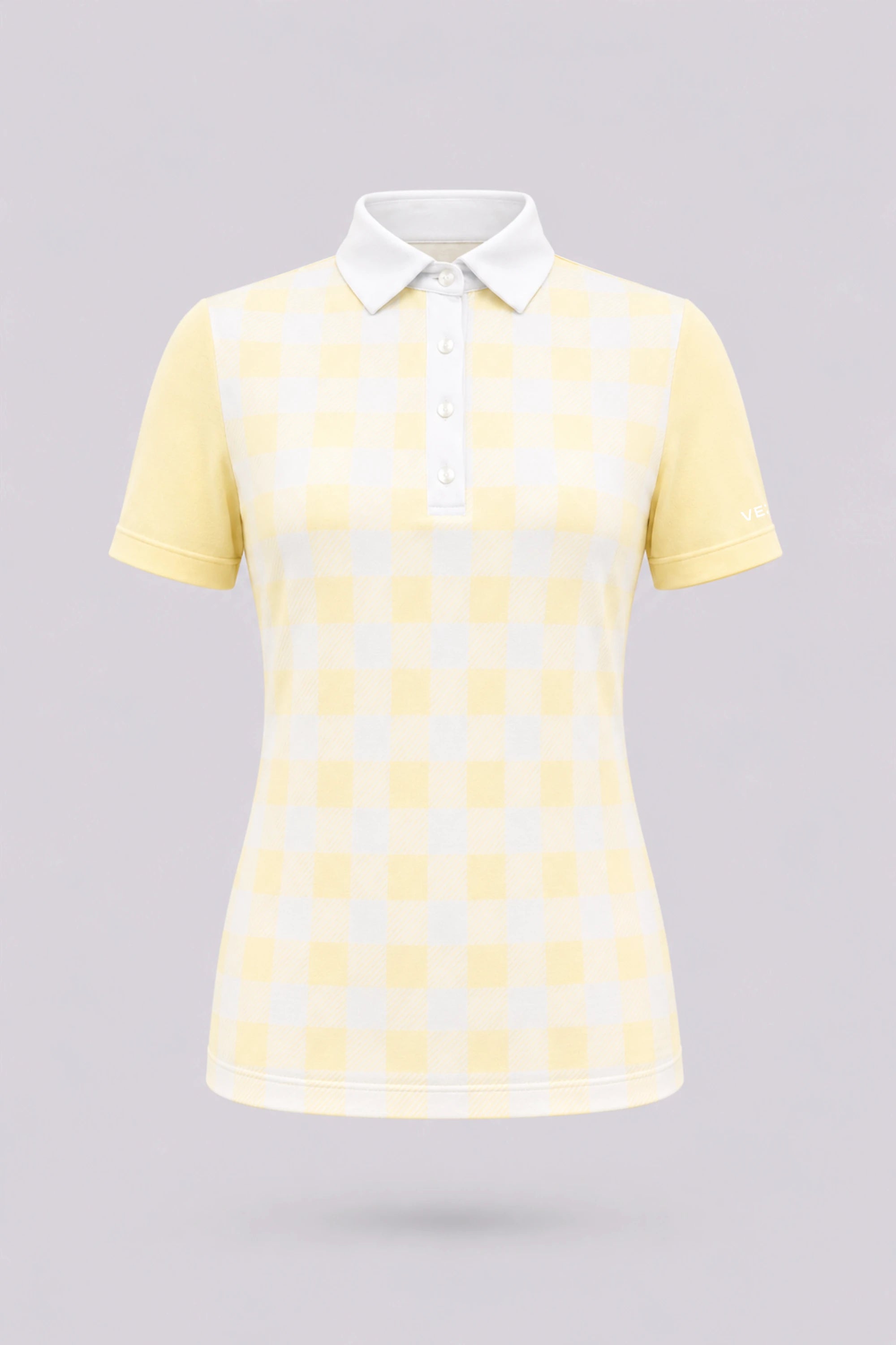 The Sculpt Golf Polo - Yellow Gingham