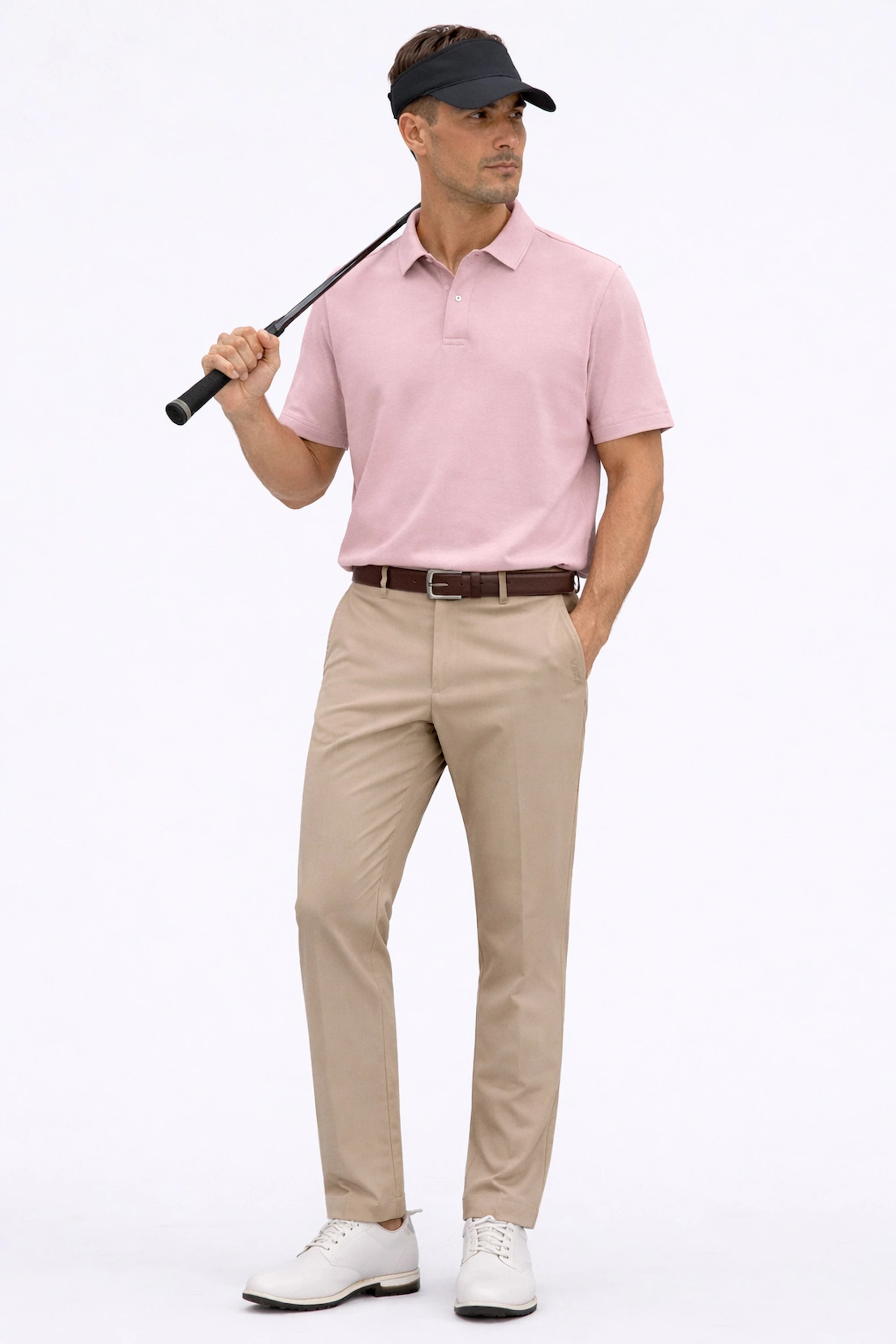 Men’s Warm Sand golf pants designed with a tailored tapered fit for golf performance and lifestyle wear