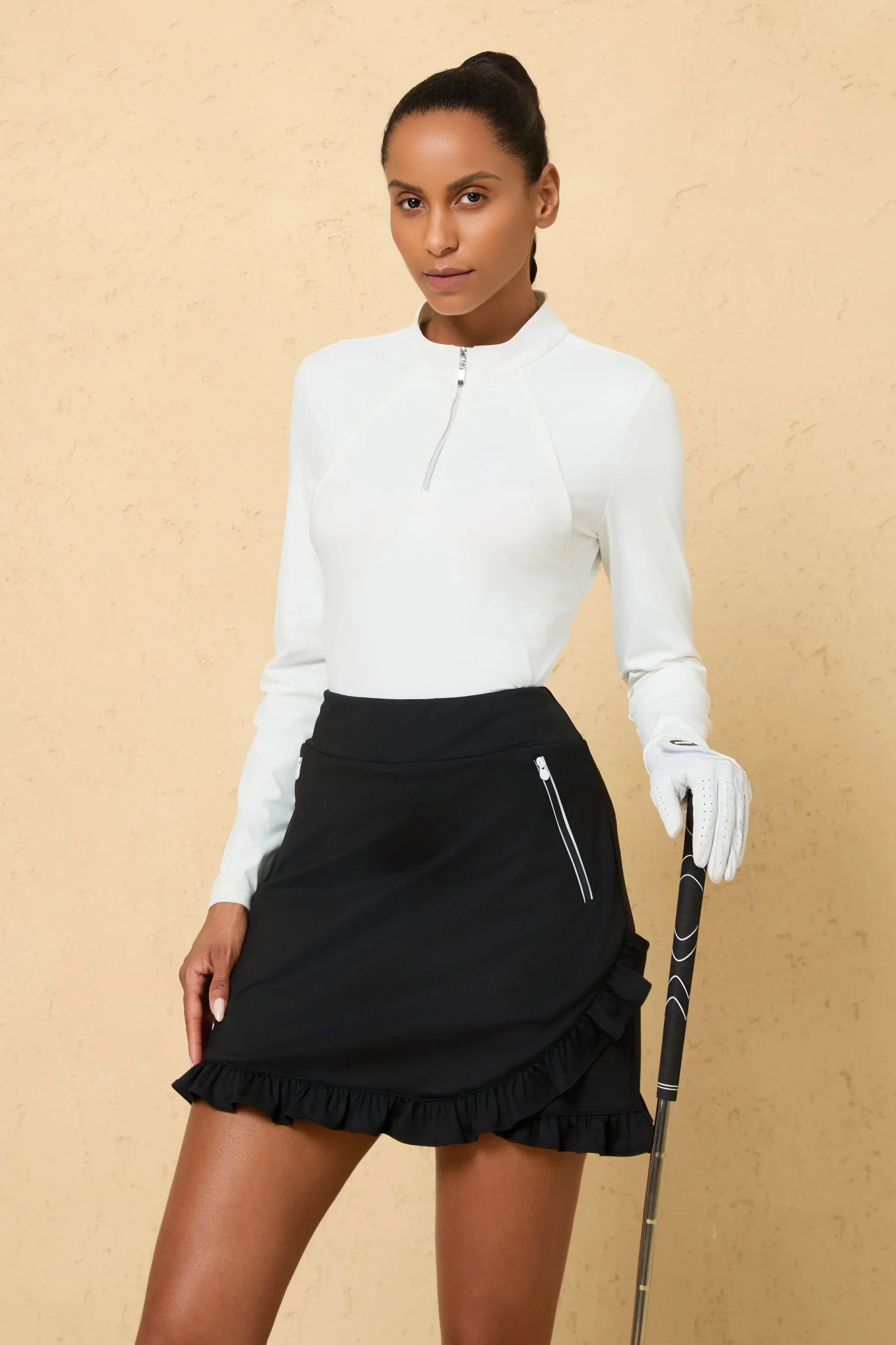 VEZA women’s white UPF 50+ quarter-zip performance top designed for all-day movement and comfort