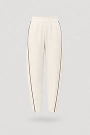 Women's Ivory barrel leg pants with relaxed silhouette and soft stretch fabric