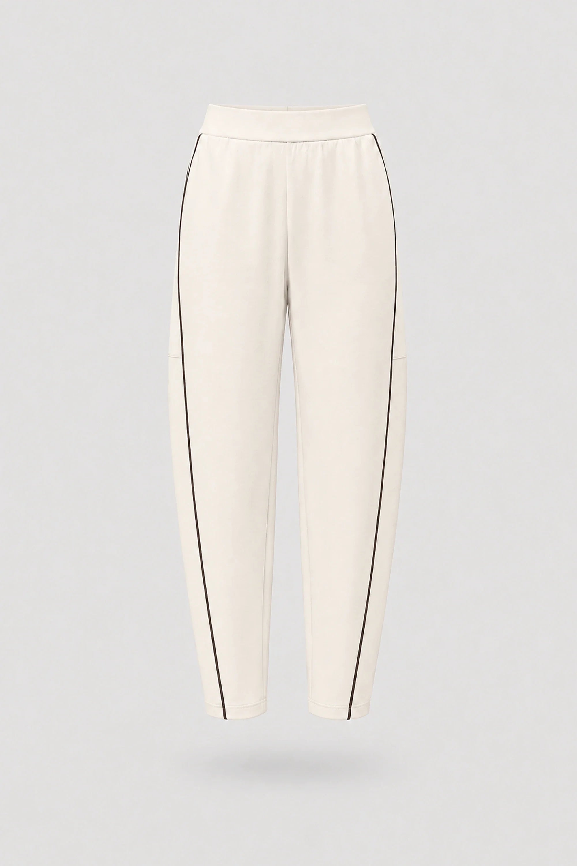 Women's Ivory barrel leg pants with relaxed silhouette and soft stretch fabric